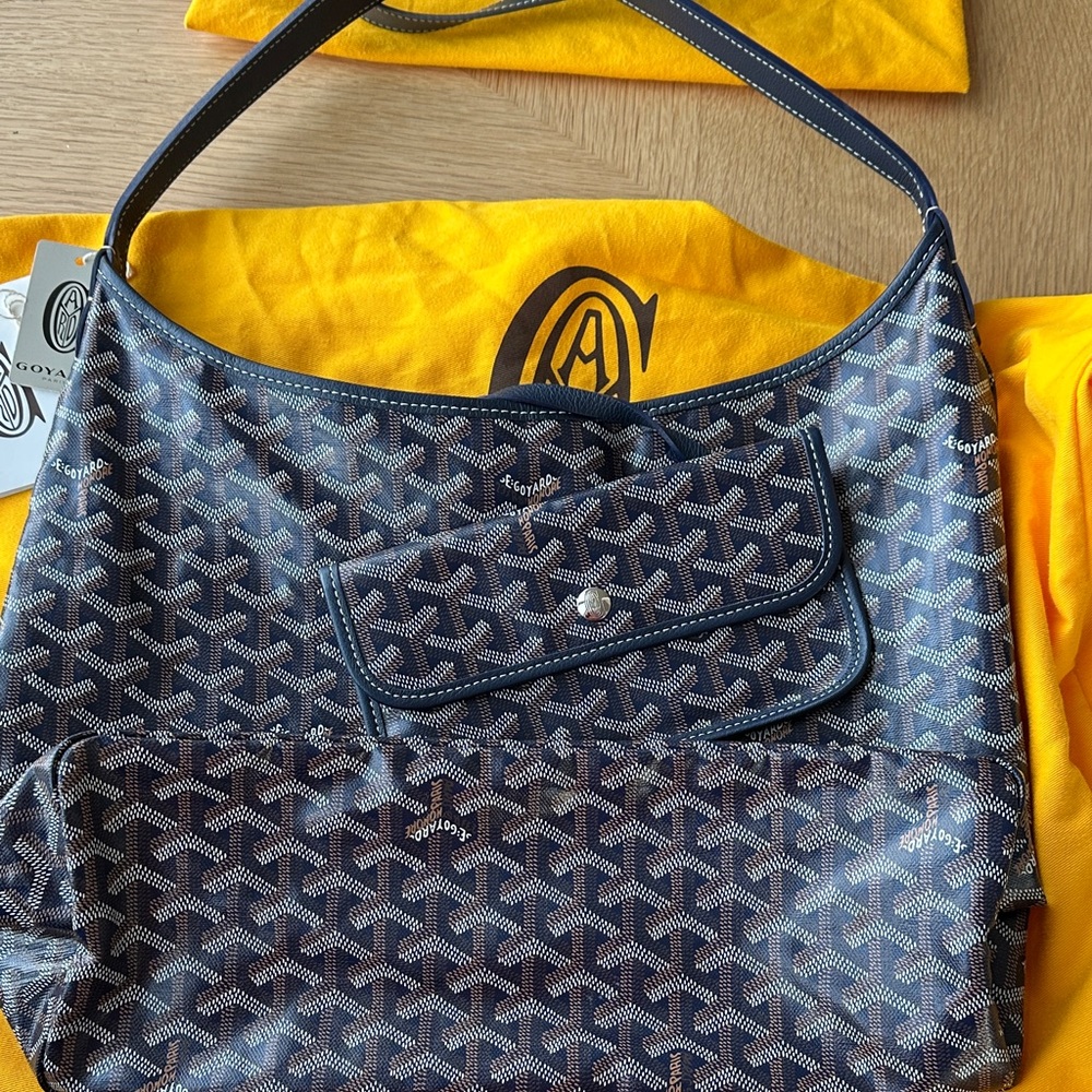 Goyard Navy Monogram Shoulder Bag
